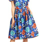 Sakkas Ife Wax African Ankara Colorful Cocktail Short Dress Off-shoulder w/pockets