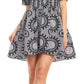 Sakkas Ife Wax African Ankara Colorful Cocktail Short Dress Off-shoulder w/pockets