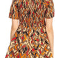 Sakkas Ife Wax African Ankara Colorful Cocktail Short Dress Off-shoulder w/pockets