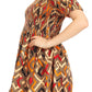 Sakkas Ife Wax African Ankara Colorful Cocktail Short Dress Off-shoulder w/pockets