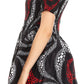 Sakkas Ife Wax African Ankara Colorful Cocktail Short Dress Off-shoulder w/pockets