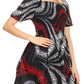Sakkas Ife Wax African Ankara Colorful Cocktail Short Dress Off-shoulder w/pockets