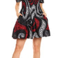 Sakkas Ife Wax African Ankara Colorful Cocktail Short Dress Off-shoulder w/pockets