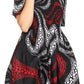 Sakkas Ife Wax African Ankara Colorful Cocktail Short Dress Off-shoulder w/pockets