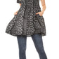 Sakkas Ife Wax African Ankara Colorful Cocktail Short Dress Off-shoulder w/pockets
