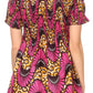 Sakkas Ife Wax African Ankara Colorful Cocktail Short Dress Off-shoulder w/pockets