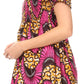 Sakkas Ife Wax African Ankara Colorful Cocktail Short Dress Off-shoulder w/pockets
