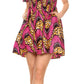 Sakkas Ife Wax African Ankara Colorful Cocktail Short Dress Off-shoulder w/pockets