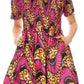 Sakkas Ife Wax African Ankara Colorful Cocktail Short Dress Off-shoulder w/pockets