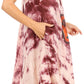 Sakkas Butterfly Tie Dye Tank Sheath Caftan Mid Length Dress
