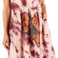 Sakkas Butterfly Tie Dye Tank Sheath Caftan Mid Length Dress