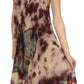 Sakkas Butterfly Tie Dye Tank Sheath Caftan Mid Length Dress