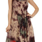 Sakkas Butterfly Tie Dye Tank Sheath Caftan Mid Length Dress