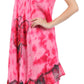 Sakkas Butterfly Tie Dye Tank Sheath Caftan Mid Length Dress