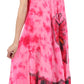 Sakkas Butterfly Tie Dye Tank Sheath Caftan Mid Length Dress