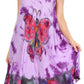 Sakkas Butterfly Tie Dye Tank Sheath Caftan Mid Length Dress