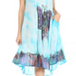 Sakkas Butterfly Tie Dye Tank Sheath Caftan Mid Length Dress