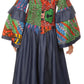 Sakkas Abayomi  Wax African Ankara Chambray Peasant Medieval Casual Long Dress