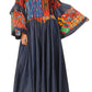 Sakkas Abayomi  Wax African Ankara Chambray Peasant Medieval Casual Long Dress