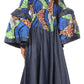 Sakkas Abayomi  Wax African Ankara Chambray Peasant Medieval Casual Long Dress
