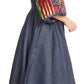 Sakkas Abayomi  Wax African Ankara Chambray Peasant Medieval Casual Long Dress