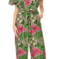Sakkas Lelisa Ruffle Off-shoulder Long Jumpsuit w/pockets Wax African Ankara Dutch