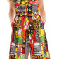 Sakkas Lelisa Ruffle Off-shoulder Long Jumpsuit w/pockets Wax African Ankara Dutch