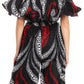 Sakkas Lelisa Ruffle Off-shoulder Long Jumpsuit w/pockets Wax African Ankara Dutch