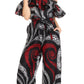 Sakkas Lelisa Ruffle Off-shoulder Long Jumpsuit w/pockets Wax African Ankara Dutch