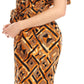 Sakkas Lelisa Ruffle Off-shoulder Long Jumpsuit w/pockets Wax African Ankara Dutch