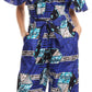 Sakkas Lelisa Ruffle Off-shoulder Long Jumpsuit w/pockets Wax African Ankara Dutch