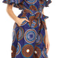 Sakkas Lelisa Ruffle Off-shoulder Long Jumpsuit w/pockets Wax African Ankara Dutch
