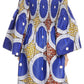 Sakkas Akela Women's Gypsy Peasant Boho Smocked Dress in African Ankara Print