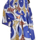 Sakkas Akela Women's Gypsy Peasant Boho Smocked Dress in African Ankara Print