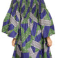 Sakkas Akela Women's Gypsy Peasant Boho Smocked Dress in African Ankara Print
