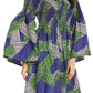 Sakkas Akela Women's Gypsy Peasant Boho Smocked Dress in African Ankara Print