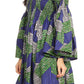 Sakkas Akela Women's Gypsy Peasant Boho Smocked Dress in African Ankara Print