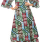 Sakkas Akela Women's Gypsy Peasant Boho Smocked Dress in African Ankara Print