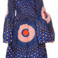 Sakkas Akela Women's Gypsy Peasant Boho Smocked Dress in African Ankara Print