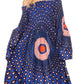 Sakkas Akela Women's Gypsy Peasant Boho Smocked Dress in African Ankara Print