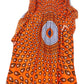 Sakkas Akela Women's Gypsy Peasant Boho Smocked Dress in African Ankara Print