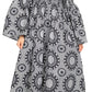 Sakkas Akela Women's Gypsy Peasant Boho Smocked Dress in African Ankara Print