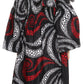 Sakkas Akela Women's Gypsy Peasant Boho Smocked Dress in African Ankara Print