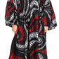 Sakkas Akela Women's Gypsy Peasant Boho Smocked Dress in African Ankara Print
