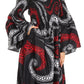 Sakkas Akela Women's Gypsy Peasant Boho Smocked Dress in African Ankara Print