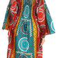 Sakkas Akela Women's Gypsy Peasant Boho Smocked Dress in African Ankara Print