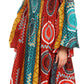 Sakkas Akela Women's Gypsy Peasant Boho Smocked Dress in African Ankara Print