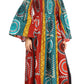 Sakkas Akela Women's Gypsy Peasant Boho Smocked Dress in African Ankara Print