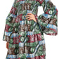 Sakkas Akela Women's Gypsy Peasant Boho Smocked Dress in African Ankara Print