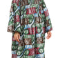 Sakkas Akela Women's Gypsy Peasant Boho Smocked Dress in African Ankara Print